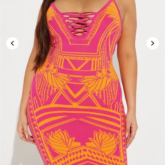 NWT Bad Gal Bandage Maxi Dress - Pink - Picture 4 of 7